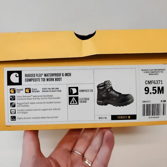 Carhartt Rugged Flex Waterproof 6 Composite Toe MEN'S Size 9.5 M CMF6371
